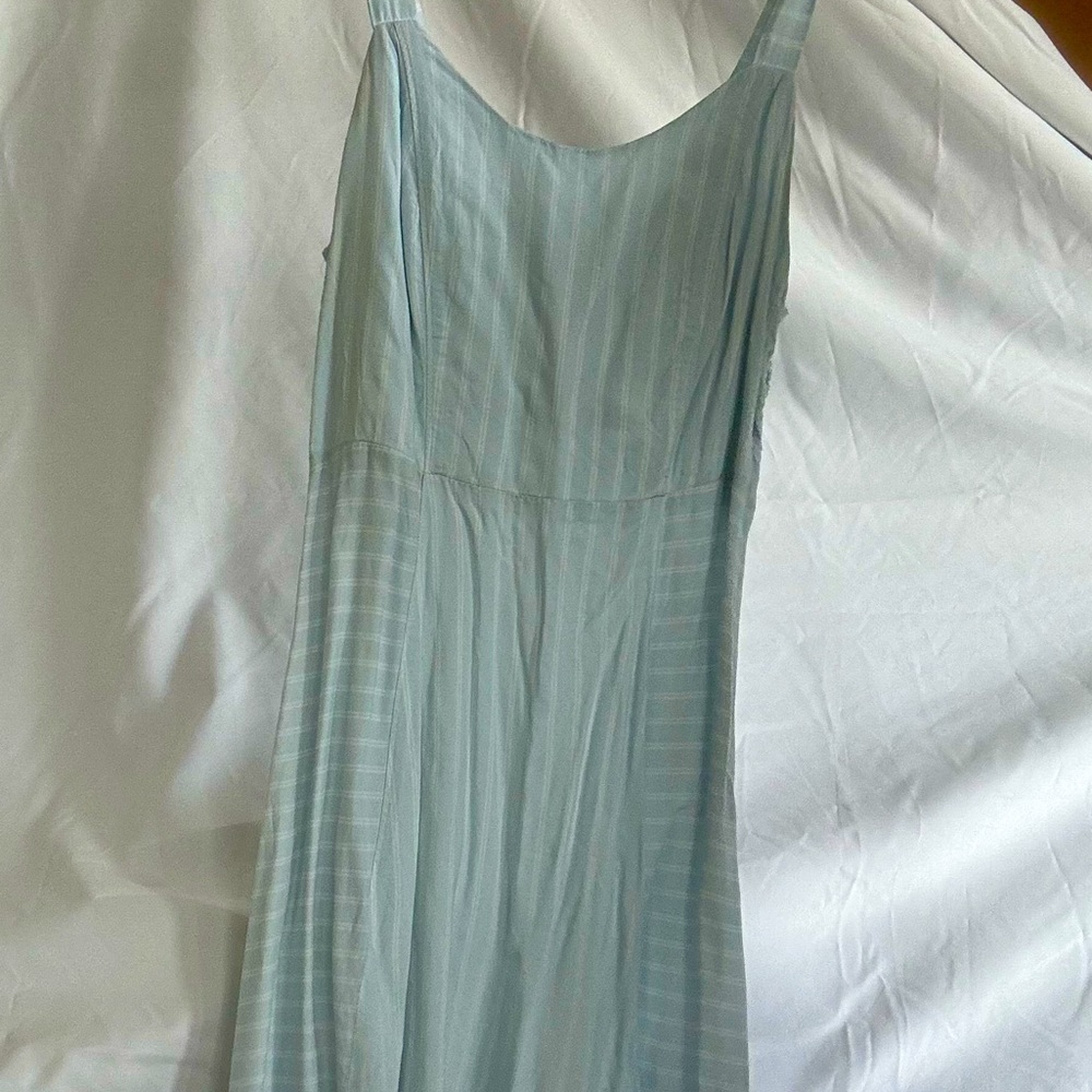 SO Light Blue Flowy Striped Dress